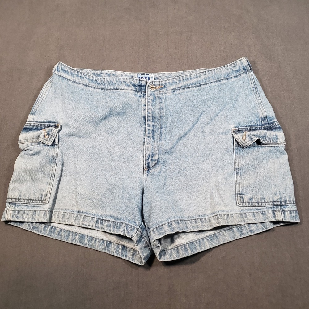 Venezia Jeans Cargo Shorts Womens 22 Light Blue Vintage Denim High Rise